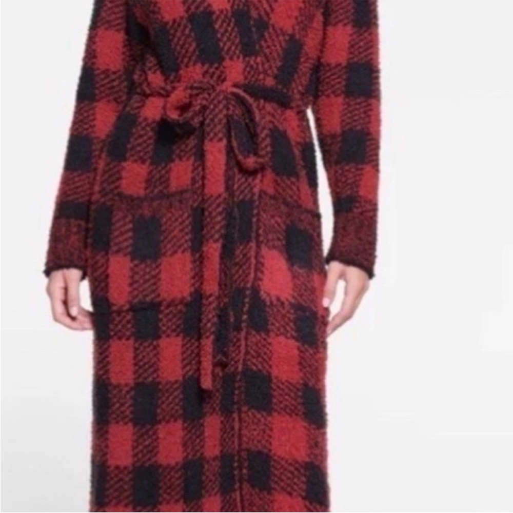 SKIMS Red and Black Plaid Pajama Robe - Picture 2 of 3